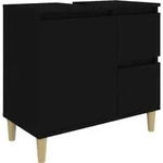 vidaXL Badschrank Schwarz 65x33x60 cm Holzwerkstoff - Schwarz