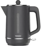 TORNADO TKE-01328-GS, 1,7 l, 2200 W, Schwarz, Kunststoff, Wasserstandsanzeige,