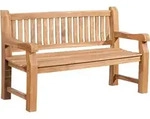CLP Teakbank Jackson V2 Gartenbank mit R&uuml;ckenlehne wetterfest stabil massiv teak