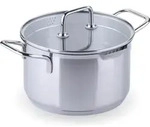 Chefkoch trifft Fackelmann Edelstahl Kochtopf mit Glasdeckel &Oslash; 20 cm, 3600 ml,