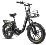 E Bike Herren Elektrofahrr&auml;der-Ebike Klapprad mit Korb 13Ah , E Bike 20 *4.0 Zoll,