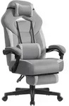 Gaming-Stuhl, ergonomischer Computerstuhl, B&uuml;rostuhl, mit Fu&szlig;st&uuml;tze, Kopfkissen,