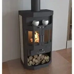 Fl&uuml;gelt&uuml;r-Kaminofen Victoria Taro2, schwarz, dauerbrandf&auml;hig &ndash; 9,04 kW -...