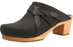 Sanita Wood-Manuella Square Open Clog Black Gr.36 - Schwarz