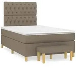 vidaXL Boxspringbett mit Matratze Taupe 120x200 cm Stoff - Taupe