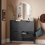 SoBuy Schuhschrank Schmal mit 4 Klappen &ndash; Platzsparender Schuhkipper f&uuml;r Kleine