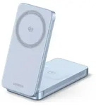 UGREEN MagFlow 2-in-1 Qi2.2 kabelloses Ladeger&auml;t, 25 W, Blau, kompakt, mit