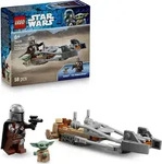 LEGO Star Wars Der Mandalorianer und Grogu auf ihrem Speeder Bike - Set mit Fahrzeug