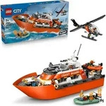LEGO City Rettungsboot der K&uuml;stenwache mit Hubschrauber - Spielzeug Einsatzfahrzeug