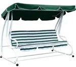 DEGAMO Hollywoodschaukel Gartenschaukel MIAMI 4-sitzer 228cm, Gestell weiss, Bez&uuml;ge