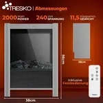 TRESKO&reg; Elektrokamin mit Heizung & Fernbedienung 2000W, WiFi App | Kamin elektrisch