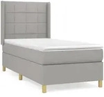 vidaXL Boxspringbett mit Matratze Hellgrau 90x200 cm Stoff - Grau