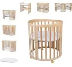 Waldin Ovales 7-in-1-Kinderbett mit Matratze Natur - Naturbelassen