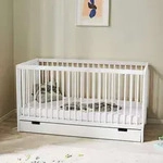 Babybett Kinderbett Gitterbett h&ouml;henverstellbar & herausnehmbare Sprossen Buchenholz