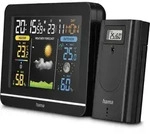 Hama Wetterstation m. Au&szlig;ensensor, Hygrometer, Farbdisplay, DCF-Uhr, - Schwarz