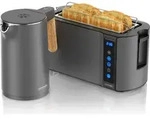 Arendo Fr&uuml;hst&uuml;cks-Set Edelstahl, Wasserkocher mit Temperatureinstellung 1,5l, 4