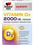 DOPPELHERZ Vitamin D3 2000 I.E. vegan system Tabl., 60 St.
