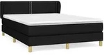 vidaXL Boxspringbett mit Matratze Schwarz 140x190 cm Stoff - Schwarz