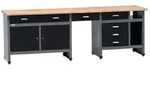 K&uuml;pper Werkbank 12289, 240x84x60 cm, 6 Schubladen, 2 T&uuml;ren, 300 kg Traglast,...
