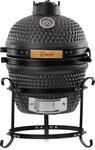 BBQ-Toro Kamado Grill Holzkohlegrill &Oslash; 32 cm "HAIIRO", matt grau, bubble frosted