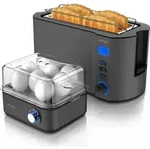 Arendo Fr&uuml;hst&uuml;cks-Set, 8er Eierkocher + Langschlitz Toaster f&uuml;r 4 Scheiben,...