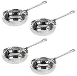 4er Set Edelstahl Mini Pfanne Geh&auml;mmert mit Stiel &oslash; 11 cm Fassungsverm&ouml;gen...