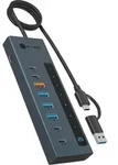 ICY BOX IB-HUB1743-CPD 7-Port HUB (3C+ 4A) with PD 100W - Blau
