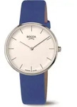 Boccia Damen-Uhr 3327-06 Titan mit veganem blauen Lederband - Blau
