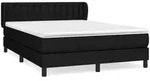 vidaXL Boxspringbett mit Matratze Schwarz 140x190 cm Stoff - Schwarz