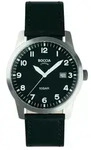 Boccia Titanium 3631-01 Uhr Herrenuhr Lederarmband Datum schwarz - Silber