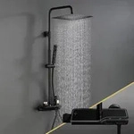 JOHORegendusche Duschset mit Duscharmatur Komplettset-Edelstahl Duschsystem mit