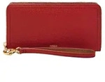 FOSSIL Geldb&ouml;rse Logan RFID Zip Around Clutch Garnet rot - Rot