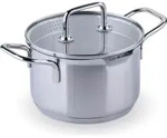 Chefkoch trifft Fackelmann Edelstahl Kochtopf mit Glasdeckel &Oslash; 16 cm, 2000 ml,