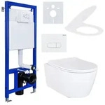 Wand‐WC Komplettset mit Vorwandelement & UP‐Sp&uuml;lkasten, sp&uuml;lrandloses Wand‐WC