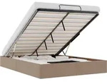 vidaXL Ottoman-Bett ohne Matratze Cappucino 140x190cm Kunstleder - Braun
