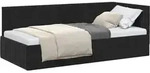 vidaXL Eckbettgestell mit Kopfteil Schwarz 90 cm x 200 cm Samt - Schwarz