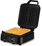 H.Koenig Kompakter Waffelmaker GFX420, antihaftbeschichtete Platten, Schwarz -