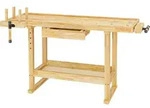 Wiltec Werkbank 151 x 61,5 x 86 cm aus Holz, Werktisch aus Rubberwood,...