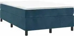 vidaXL Boxspringbett mit Matratze Dunkelblau 120x190 cm Samt - Blau
