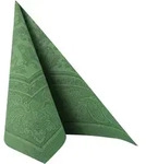 50 Servietten ROYAL Collection 1/4-Falz 40 cm x 40 cm dunkelgr&uuml;n "Ornaments" -