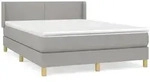vidaXL Boxspringbett mit Matratze Hellgrau 140x190 cm Stoff - Grau