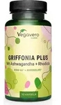 Vegavero Griffonia Plus | 90 Kapseln | 5-HTP | mit Ashwagandha + Rhodiola | vegan