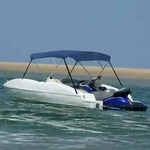 vidaXL 3-Bow Bimini Top Blau 183x196x137 cm - Blau