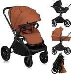 Lionelo Kombikinderwagen Mika Plus 3in1 bis 38 Monate (22kg), XXL-Verdeck mit UPF50+,
