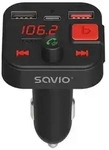 SAVIO FM Sender Bluetooth 5.3 QC 3.0 Ladeger&auml;t LED Display Bass Boost TR-15 schwarz