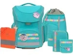 L&auml;ssig Slim Unique Turquoise Schulranzen Set 7tlg. - Blau