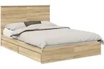 vidaXL Aufbewahrungsbett Sonoma-Eiche 140 x 200 cm Holzwerkstoff - Braun