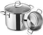 Korkmaz Perla Spaghetti-Topfset 20 x 18 cm - 18/10-Edelstahl mit Siebeinsatz