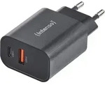 Intenso Power Adapter W30AC, 30W, USB-A und USB-C Anschluss, schwarz, Drinnen, 120 -