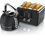 Arendo Fr&uuml;hst&uuml;cks-Set Edelstahl, Wasserkocher mit Temperatureinstellung 1,7l,